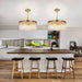 Modern round Gold Chandelier, 8-Light Ceiling Fixture | 20" Small Pedant Lighting Fixture for Bedroom, Dining Room, Kitchen Island