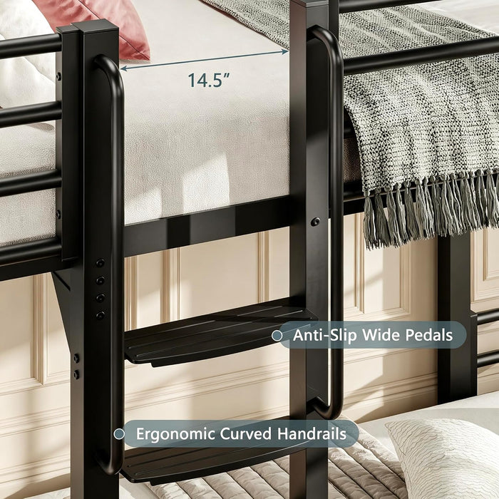 TwinOverTwin HeavyDuty AllMetal Bunk Bed For Adults