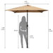 6.5Ft Square Patio Umbrella with Crank and Tilt - Tan