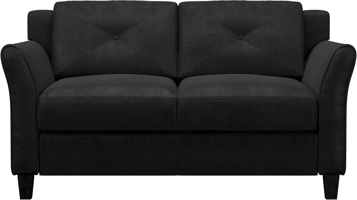 57" Black Loveseat - Harrington