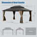 Domi 10x14 EspressoBrown All Weather Gazebo OutdoorPatio