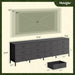 70 Inch Black Dresser for Bedroom, TV Stand for 65, 75, 80 Inch TV, 12 Fabric Drawer Long Dresser, Wide Chest of Drawer, Storage Units for Living Room