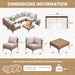 7 Piece Wicker Patio Furniture Set,Outdoor Conversation Sectional Sofa W/Coffee Table,All-Weather Outdoor Sofa with Thick and Anti-Slip Cushions for Deck,Poolside,Garden,Beige