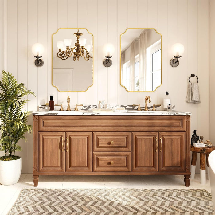 24"X36" Gold Foil Scalloped Decorative Wall Mirror