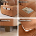 Faux Leather Loveseat Sofa 71Inch Brown SolidWoodenFrame