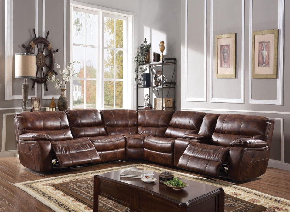 Brax Brown Leather Power Reclining Sectional Sofa