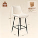 Counter Height Bar Stools Set of 3, FSC Certified Upholstered Faux Leather Barstools with Back, Metal Base, 27" Seat Height, Modern Upholstered Counter Stools for Kitchen Island,(Beige