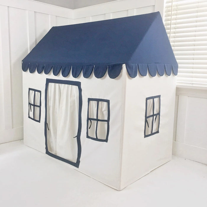 Kids Indoor Playhouse | Navy Blue and White Cotton Canvas | Canvas Carry Bag | Exceptional Quality |