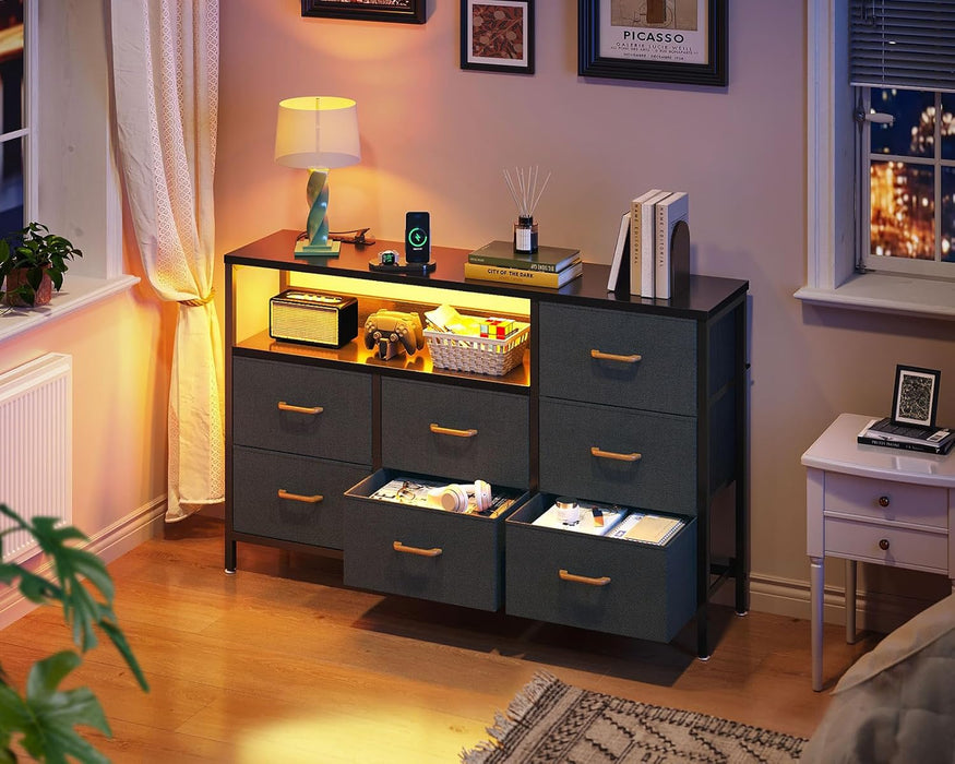 Dark Grey Dresser with LED Lights