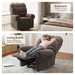 Power Recliner Chair,Electric Recline Sofa Chair for Adults with USB Port,Comfy Teddy Fleece Adjustable Cloud Sofa,Tool-Free Setup,Coffee Brown