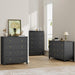 Black Storage Dresser Chest 4 Drawers 37InchesTall