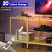 TV Stand with LED Lights and Power Outlets for Tvs up to 65", Modern 55 Inch Tempered Glass TV Console Table with Open Shelves, Media Entertainment Center for Living Room, Gold GD145UDS01