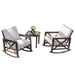 Isfried 3 Piece Metal Frame Outdoor Conversation with Thick Cushions