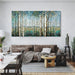Large Framed Birch Tree Canvas Wall Art Nature Painting for Home Decor | Teal Artwork for Living Room, Bedroom, and Office Pictures for Living Room 24×48IN