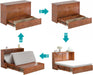 Queen Cabinet Murphy Bed With USBCharge StorageDrawers