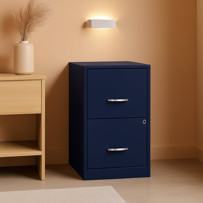 2-Drawer File Cabinet, 14.2" X 18" X 24.5", Navy