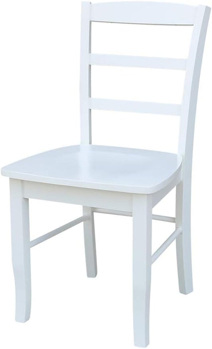 International Concepts Set of Two Madrid Ladderback Dining Chairs, White