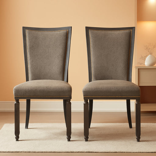 Tyler Creek Urban Farmhouse Upholstered Dining Chair, 2 Count, Almost Black