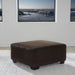 Firescrest Transitional Upholstered Oversized Accent Ottoman with Textured Stripe Pattern, Dark Brown