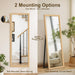 Wall Full Length Mirror, Standing Mirror Full Body, Large Floor for Wall Door Bedroom Bathroom Living Room with Wooden Frame(With Stand,56X20)