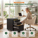 3 Drawer Metal File Cabinet with Lock & Rolling Casters