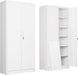 Lockable White Metal Garage Storage Cabinet Shelves