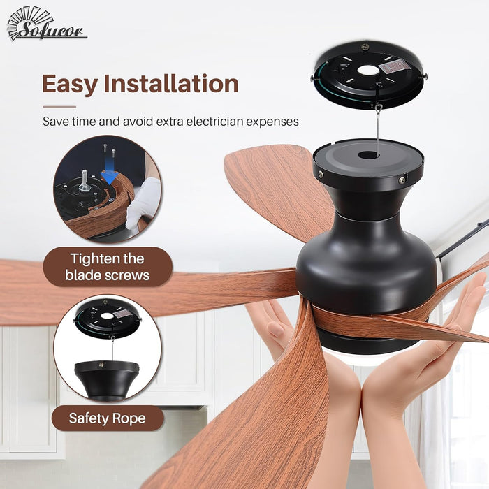 Smart Ceiling Fan With Dimmable Integrated Lighting