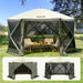 12X12Ft Pop up Gazebo Tent with Mosquito Netting, 6 Removable Wind Panels & 2 Mesh Windows, Outdoor Canopy Shelter for Patio, Army Green