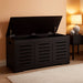 Storage Chest, 47.3” Wooden Toy Box with 2 Safety Hinges, Retro Entryway Shoe Storage Bench with Flip-Top, Sturdy Large Storage Trunk for Living Room, Bedroom, Easy Assembly, Espresso