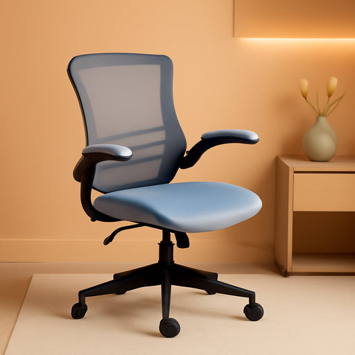 Kelista Office Chair, Ergonomic, Mid-Back, Dark Gray Mesh with Swivel