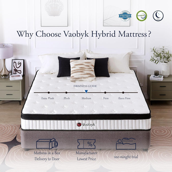 Queen TwelveInch MemoryFoam Hybrid Mattress CertipurUS