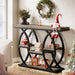 39.4" Console Table, Industrial 4-Tier Sofa Table Entryway Table with Storage Shelves, Narrow Wood Accent Tables with Metal Frame for Small Spaces, Hallway, Foyer, Grey