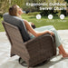 10 Pieces Luxury Patio Furniture Set with 42.5" Fire Pit Table, 6-Inch Thick Cushions Wicker Outdoor Furniture with Swivel Patio Chairs Set of 4, Outdoor Patio Conversation Set for Garden Deck, Gray