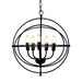 20 Inch 5 Lights Metal Chandelier with Pivoting Interlocking Rings