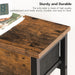 29.5" Narrow Console Table with 2 Fabric Drawers, Small Entryway Table with 2-Tier Storage Shelves, Sofa Table, behind Couch Table, for Living Room, Hallway, Rustic Brown and Black BF71XG01