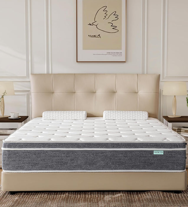 Full Size Mattress 12 Inch, Cooling Hybrid Mattress in a Box