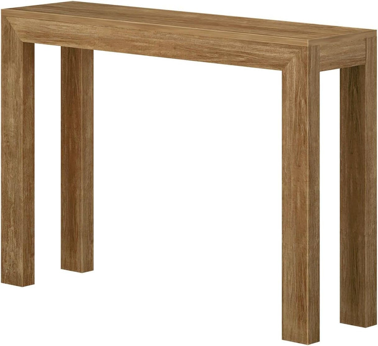 Modern Solid Wood Console Table, 46 Inch, Sofa Table, Narrow Entryway Table for Hallway, behind the Couch, Living Room, Foyer, Easy Assembly, Pecan