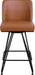 Swivel Bar Stools Set of 4, 26 Inch Counter Height Barstools, Faux Leather Bar Stool with Backs and Solid Metal Legs, Industrial Heavy Duty Counter Stools for Kitchen Island, Pub, Brown