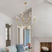 Magnificent Brushed Gold Chandelier 12 Light Fixture