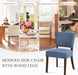 Upholstered Dining Chairs Set of 2, Fabric Kitchen Chairs with Padded Seat & Back, Solid Wood Legs, Modern Simple Dining Room Chairs for Kitchen, Dining Room, Living Room, Blue