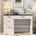 Farmhouse 47" Executive Desk with 3 Drawers and Adjustable File Drawer, Workspace for Home Office and Study, Black.