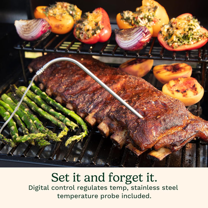 8-In-1 Portable Wood Pellet Grill and Smoker, Compact for RV, Tailgates, Camping, and Backyard Cooking, Smoky Flavor, Versatile Meat Smoker