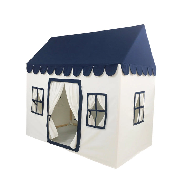 Kids Indoor Playhouse | Navy Blue and White Cotton Canvas | Canvas Carry Bag | Exceptional Quality |