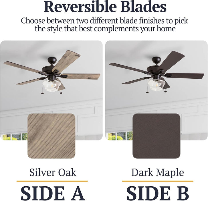 52 Inch Modern Farmhouse Integrated Led Ceiling Fan