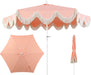 UMB1001 Collins 9 Ft. Classic Cottage Tassel Market Patio Umbrella with Auto-Tilt, Crank, Wind Vent and UV Protection