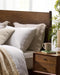 Mid Century Natural Acacia Wood Bed,Medium Brown,Cal King