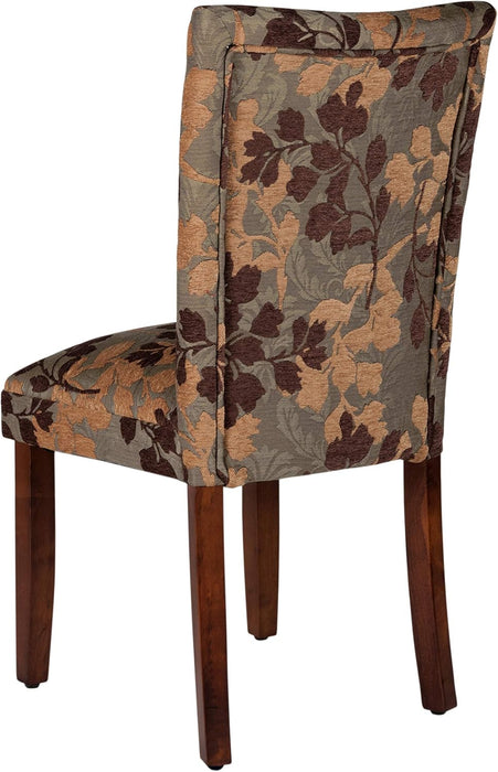 Home Decor | K1136-F975 | Classic Upholstered Parsons Dining Chair | Single Accent Dining Chair, Brown Woven