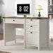 Executive Desk, Farmhouse Computer Desk with Drawers & Cabinet, Home Office Desk for Work Study Writing Workspace (Antique White, 45")