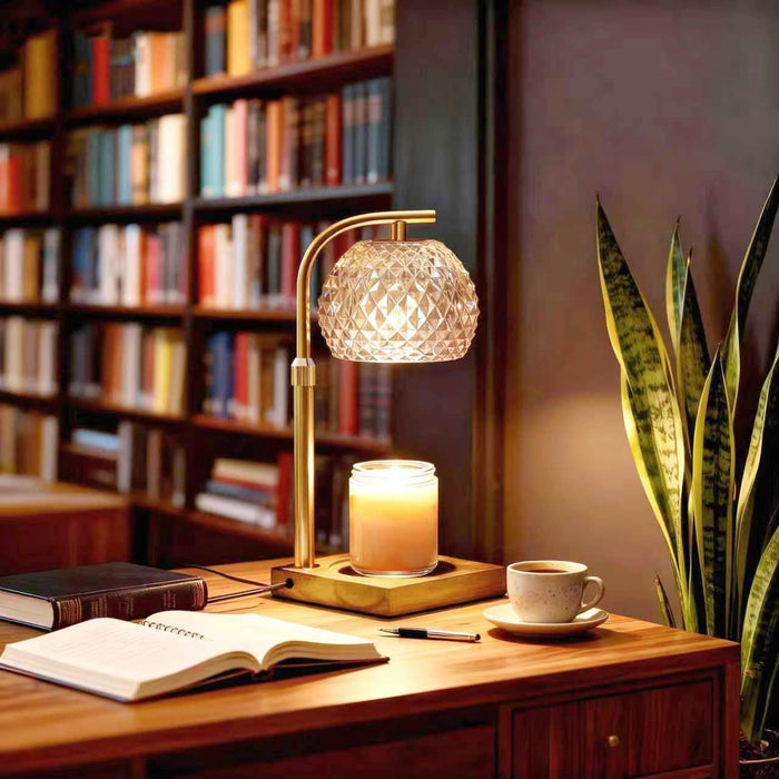 Candle Warmer Lamp with Timer, Dimmable Electric Candles Warmer Adjustable Height, Top Candle Melter Lamp for Scented Jar Candles, Clear, Gifts for Mom Women