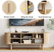 TV Stand, Media Console Table with Sliding Door and Storage Compartment, Modern Entertainment Center with Storage for Living Room, Bedroom, Home Office (Natural)